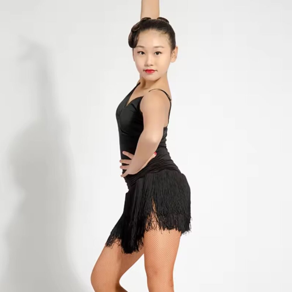 Gloria Dance Women Skirt Latin Ballroom Dance Professional Pleated Black XL/14